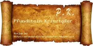 Pfundstein Krisztofer névjegykártya